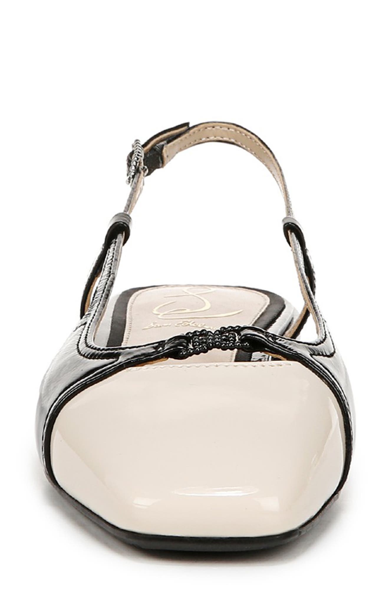 Sam Edelman Kara Slingback Flat, Alternate, color, Black/ Alpine Ivory