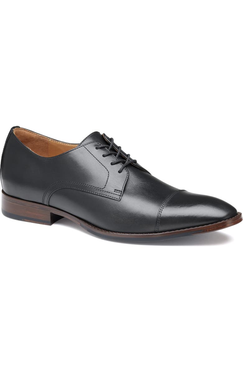 Johnston & Murphy Richland Cap Toe Derby, Main, color, Black Full Grain