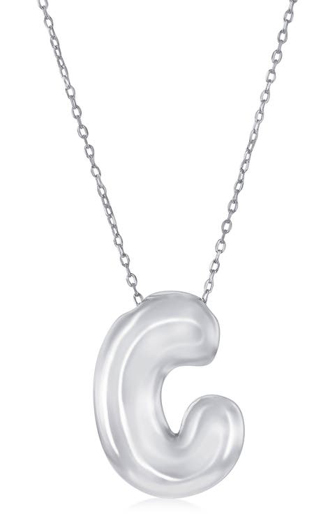 Bubble Initial Pendant Necklace