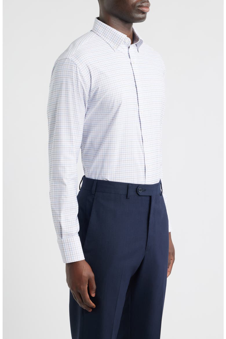 Rommel Check Performance Twill Button-Down Shirt, Alternate, color, CLOUDY BLUE