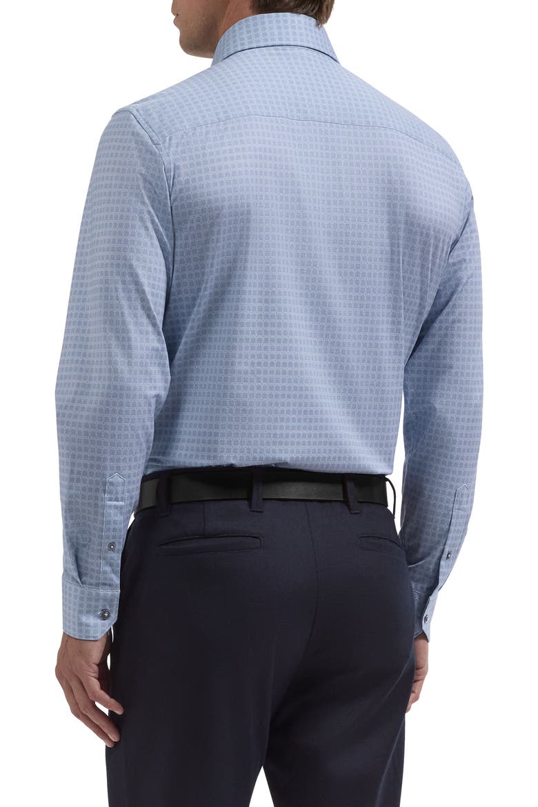 Devon OoohCotton Tech Grid Stretch Shirt, Alternate, color, HAZY BLUE