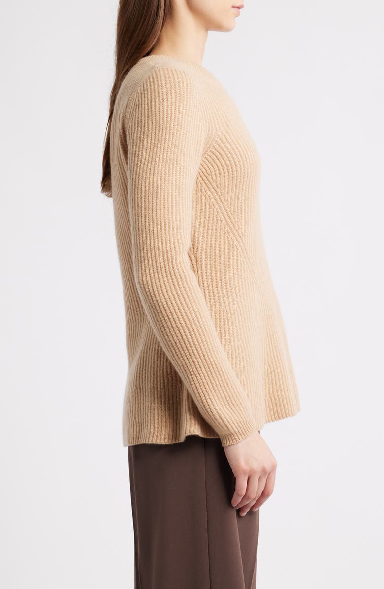 Elie Tahari Leona Peplum Cashmere Sweater, Alternate, color, French Beige