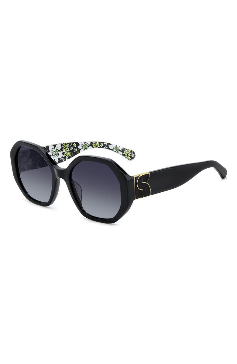 Kate Spade New York flynnie 54mm geometric sunglasses, Alternate, color, Black/ Dark Grey