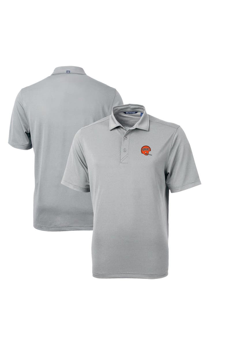 Cutter & Buck Men's Cutter & Buck Gray Cincinnati Bengals Throwback Logo Virtue Eco Pique Recycled Big & Tall Polo, Main, color, 