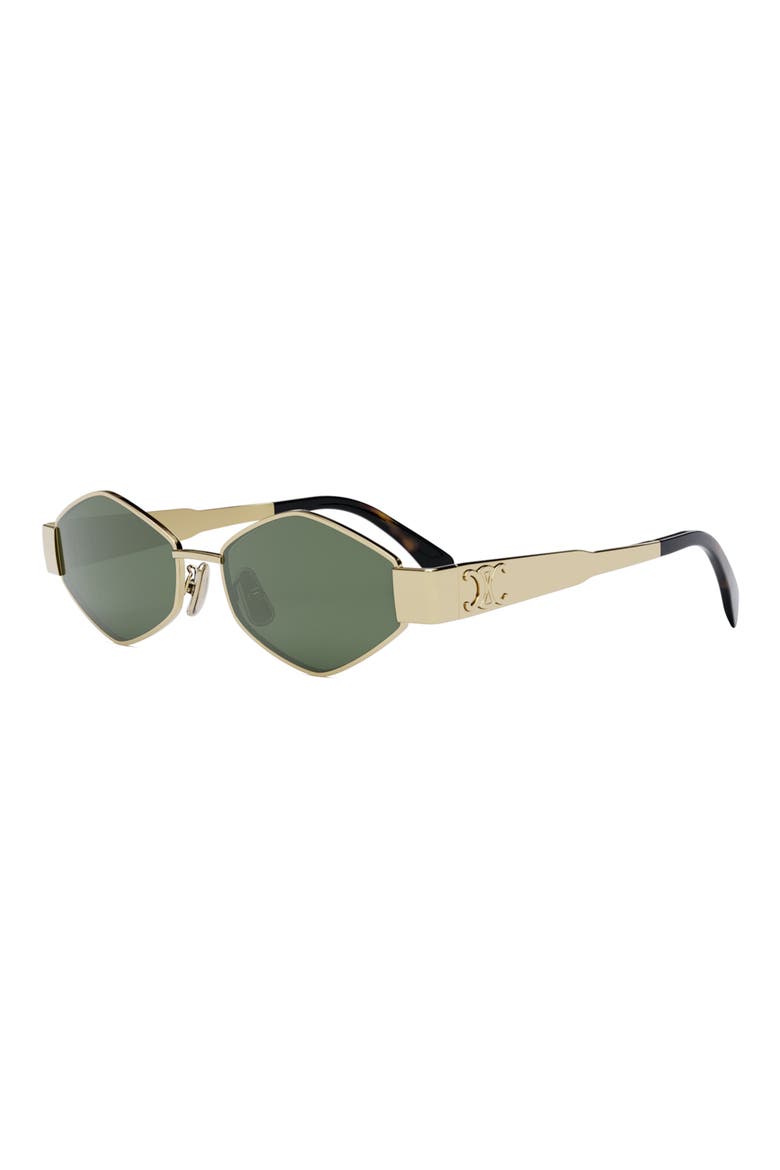 Triomphe 54mm Geometric Sunglasses, Alternate, color, SHINY ENDURA GOLD / GREEN
