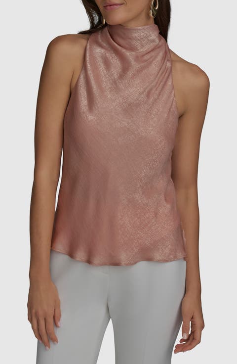 売れ筋商品|||ダナ キャラン ニューヨーク カットソー トップス レディース Women's Mixed Media Cowlneck Top Panna Cotta Cowl Neck Mix Media Top | Blouse | Donna Karan