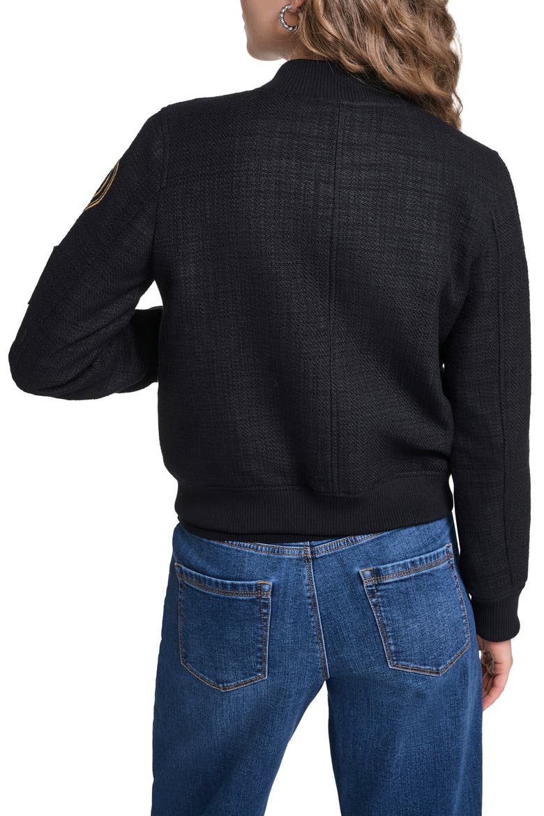 Paris Patch Bomber Jacket, Alternate, color, BLACK