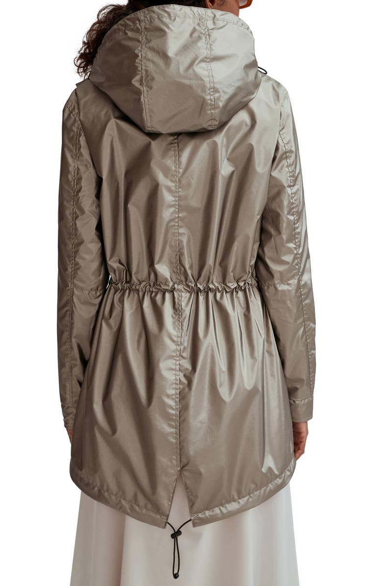 Noize Metallic Water Resistant Raincoat with Removable Hood, Alternate, color,
