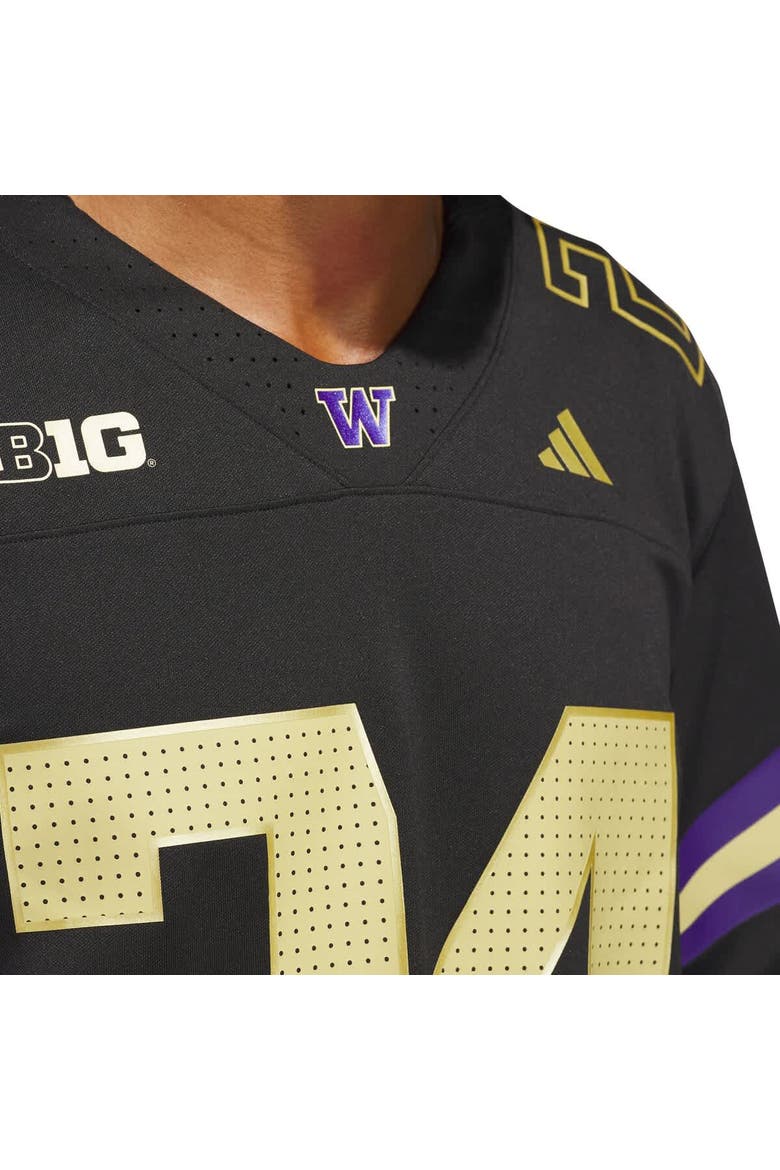 Men's adidas #24 Black Washington Huskies Alternate Premier Strategy Jersey, Alternate, color, Black