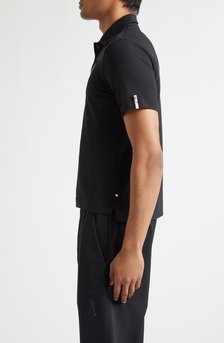 Moncler Grenoble Logo Patch Piqué Polo, Alternate, color, Black
