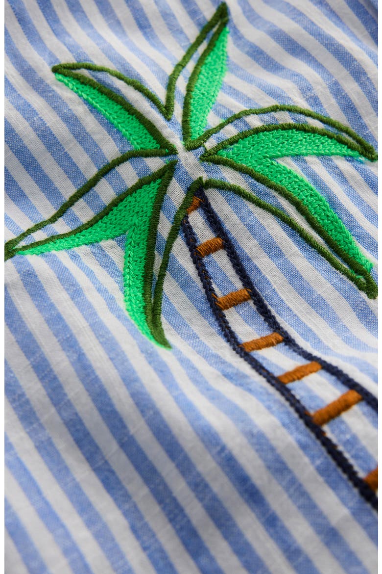 Kids' Embroidered Short Sleeve Button-Down Shirt, Alternate, color, SEA SIDE EMBROIDERY