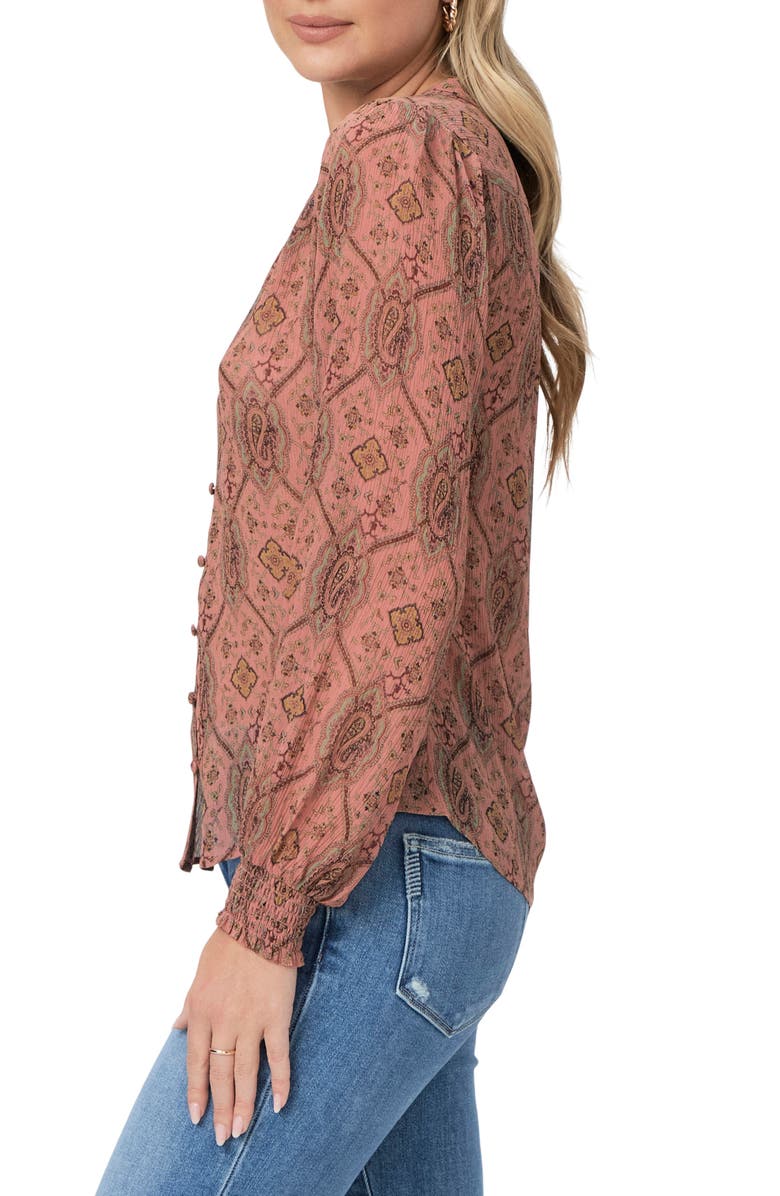 PAIGE Didi Silk Top, Alternate, color, Pink Terracotta Multi