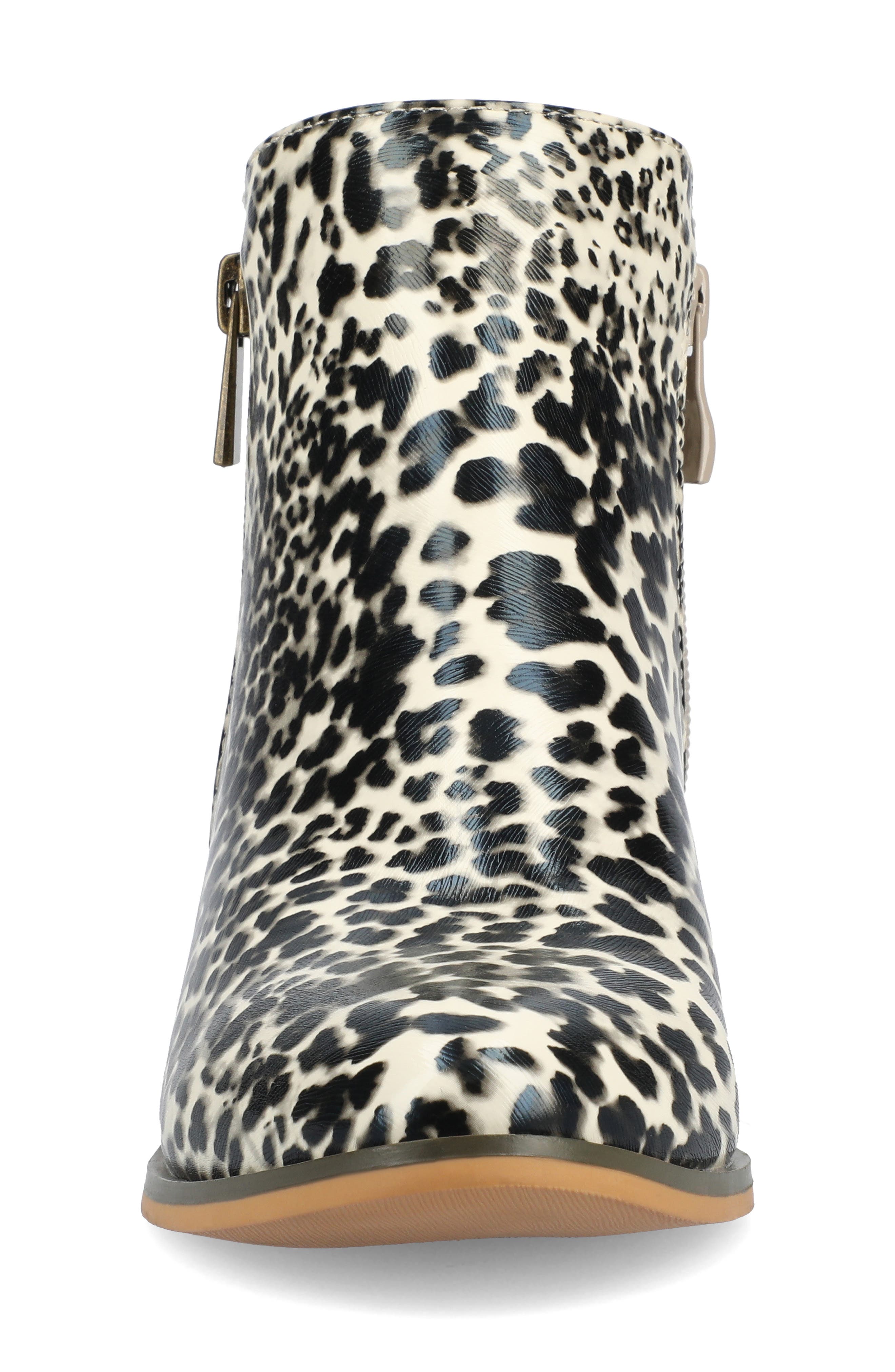Journee Collection JOURNEE Rebel Side Zip Bootie, Alternate, color, Leopard