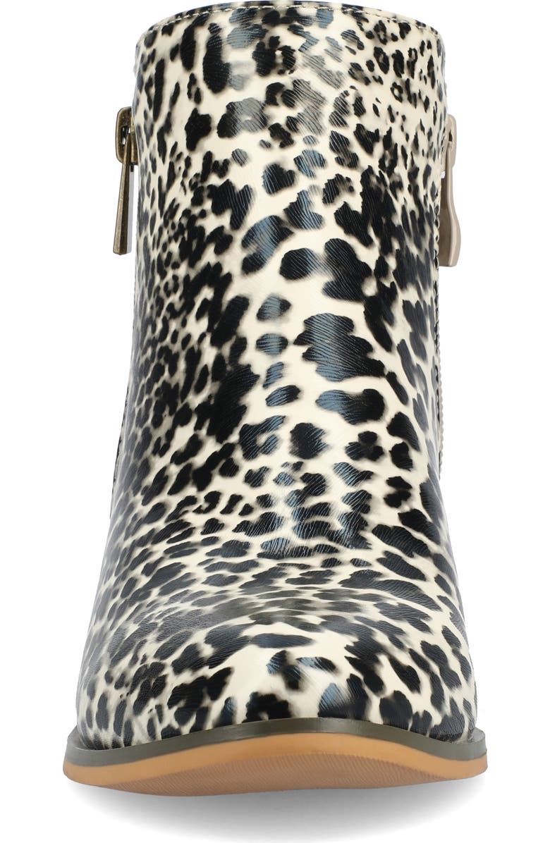 Journee Collection JOURNEE Rebel Side Zip Bootie, Alternate, color, Leopard