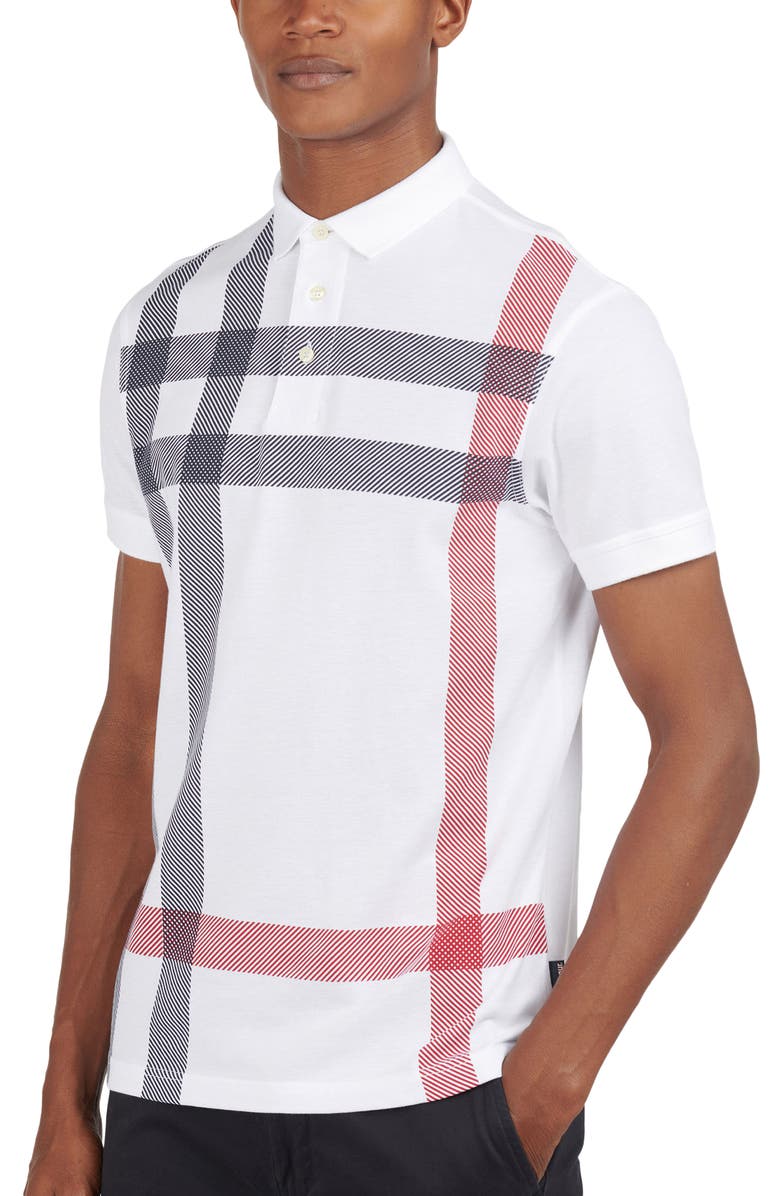 Barbour Blaine Tartan Polo, Main, color, White
