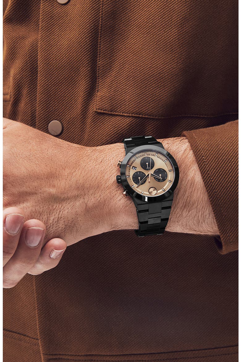 Bold Fusion Chronograph Bracelet Watch, 44mm, Alternate, color, BRONZE