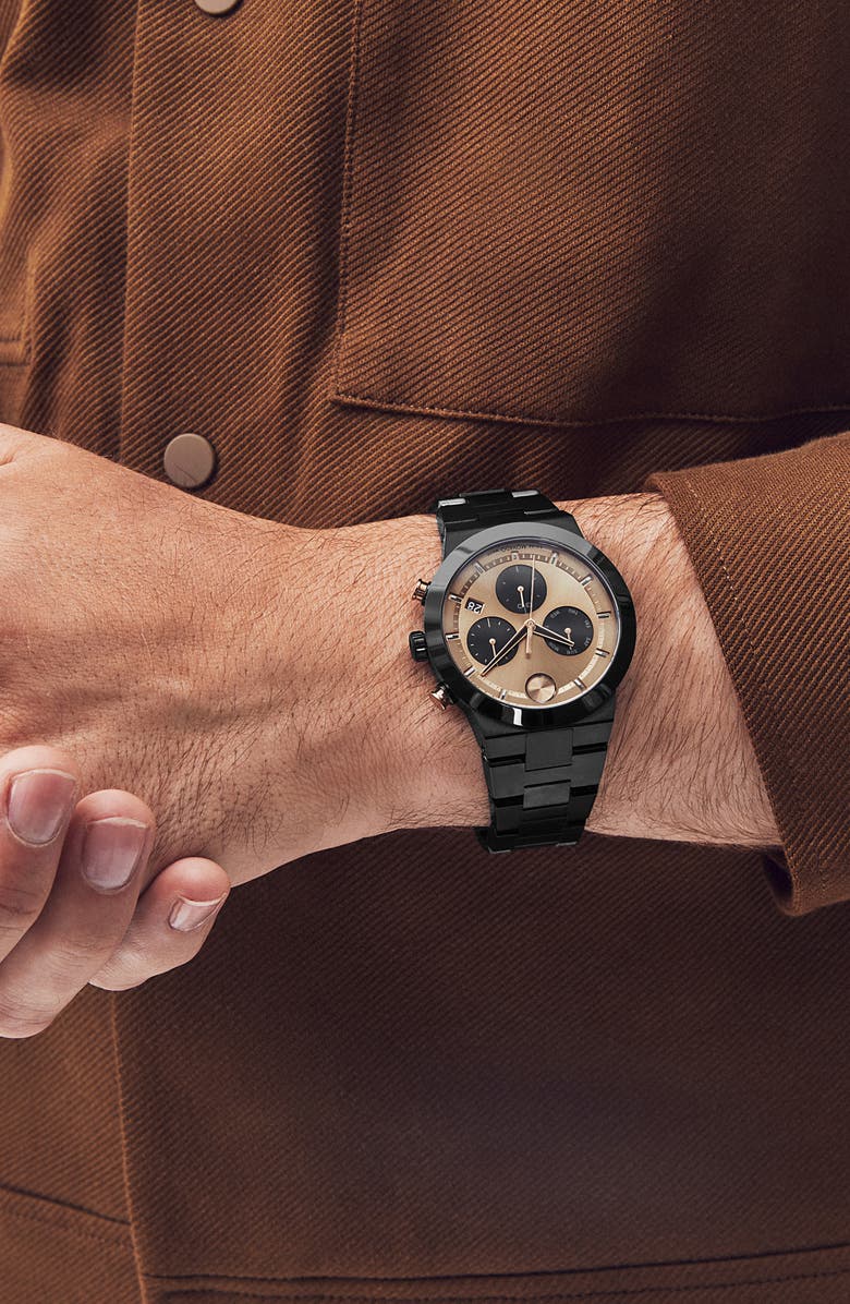 Movado Bold Fusion Chronograph Bracelet Watch, 44mm, Alternate, color, Bronze