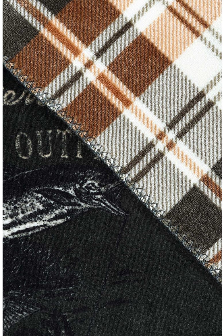 Flying Fish Reversible Flannel Blanket, Alternate, color, BLACK MULTI