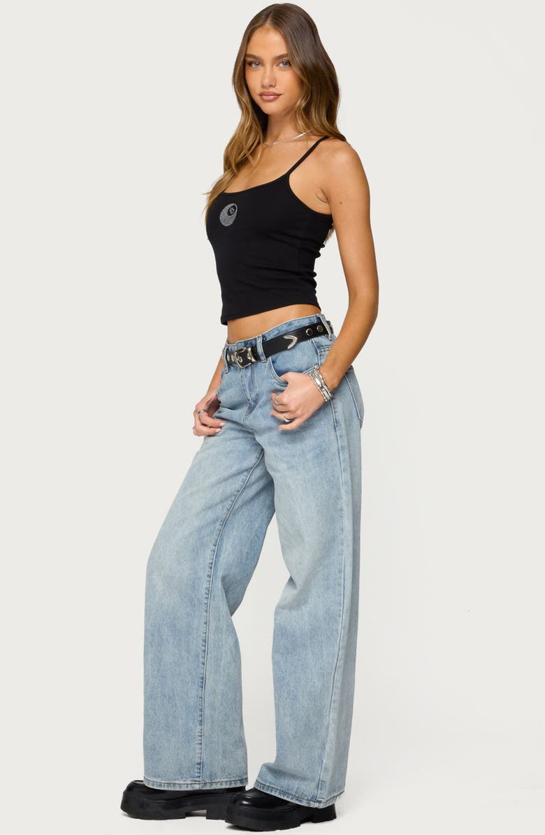 EDIKTED Rhinestone Magic 8 Camisole, Alternate, color, Black