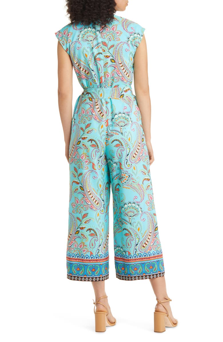 Tahari ASL Pleated Wide Leg Faux Wrap Jumpsuit, Alternate, color,