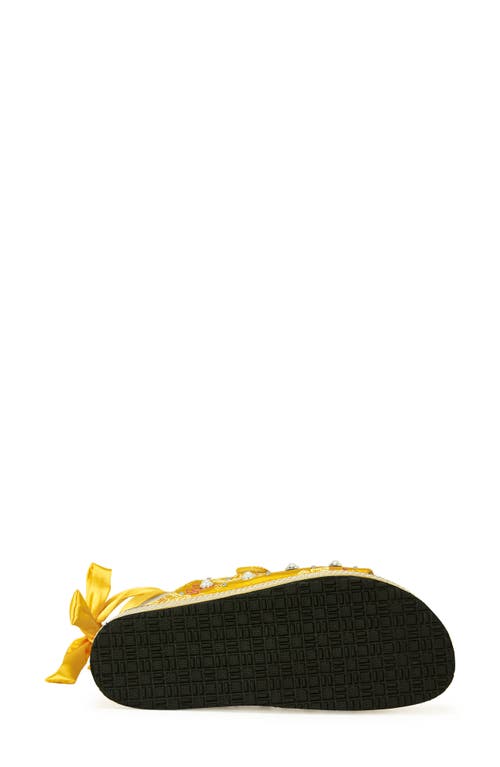 Azalea Wang Makley Ankle Wrap Platform Sandal In Yellow
