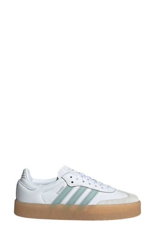 Adidas Originals Womens Adidas Samba Og Logo-print Leather And Suede Low-top Trainers In White/wonder Blue/off White