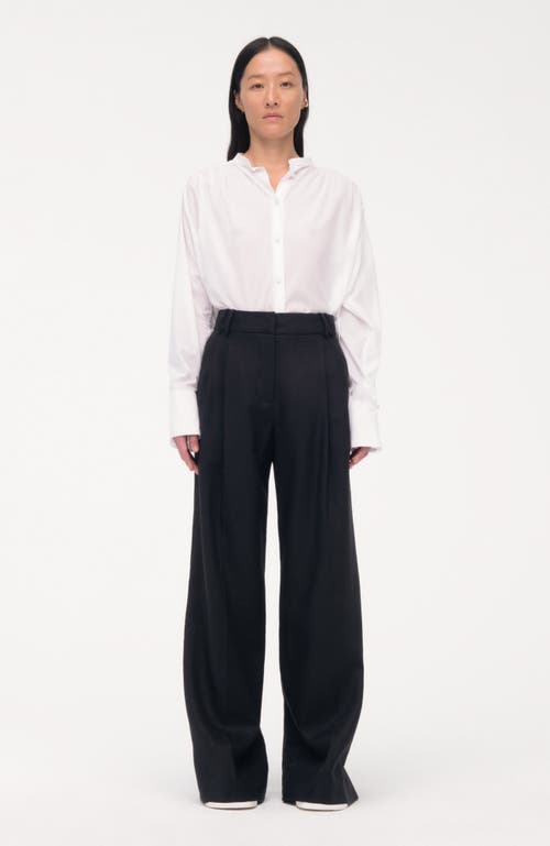 Another Tomorrow Pleated Trouser In Black