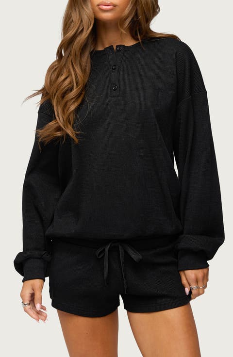 Baila Waffle Henley Top