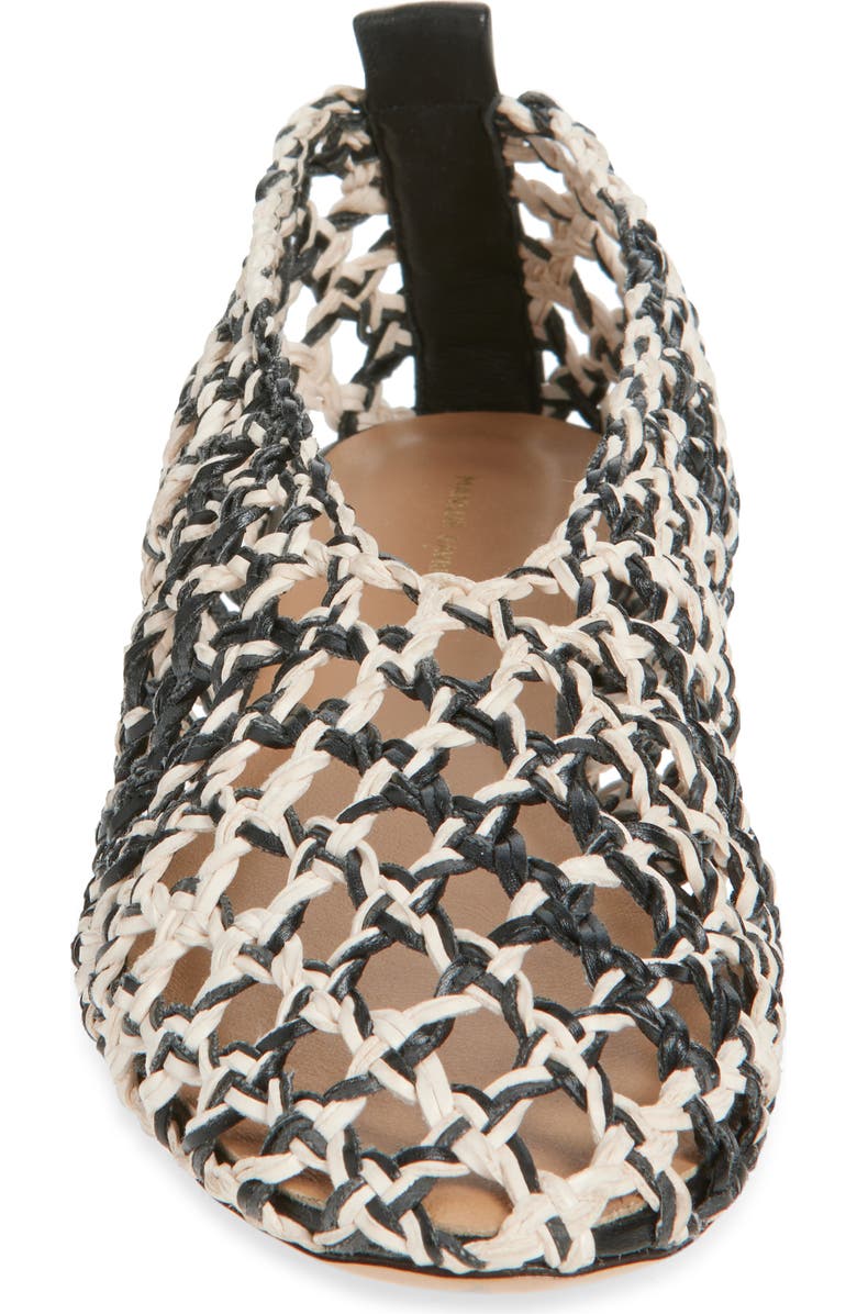 Mansur Gavriel Open Weave Ballet Flat, Alternate, color, Black/ White