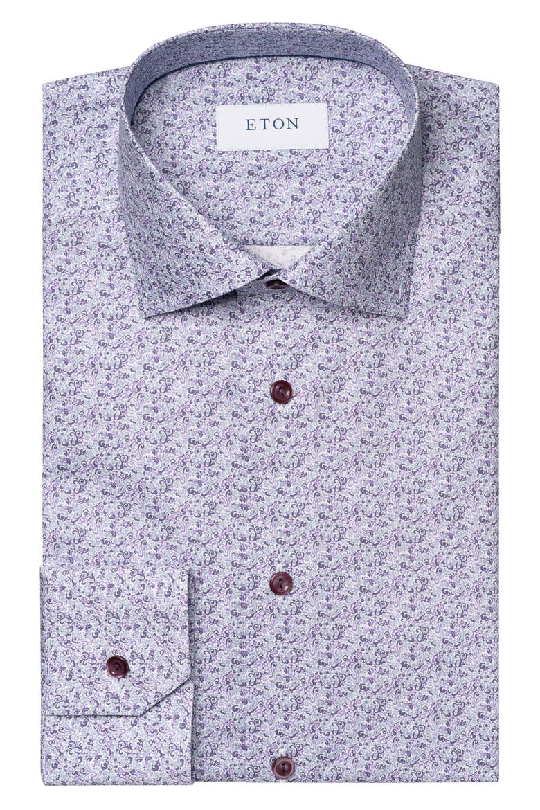 Contemporary Fit Twill Dress Shirt, Alternate, color, PURPLE