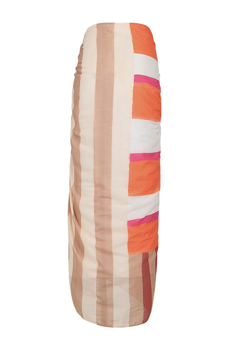 KIBYS Sunset Bazaar Loretta Striped Cotton Pareo Sarong, Main, color, Sunset Stripes
