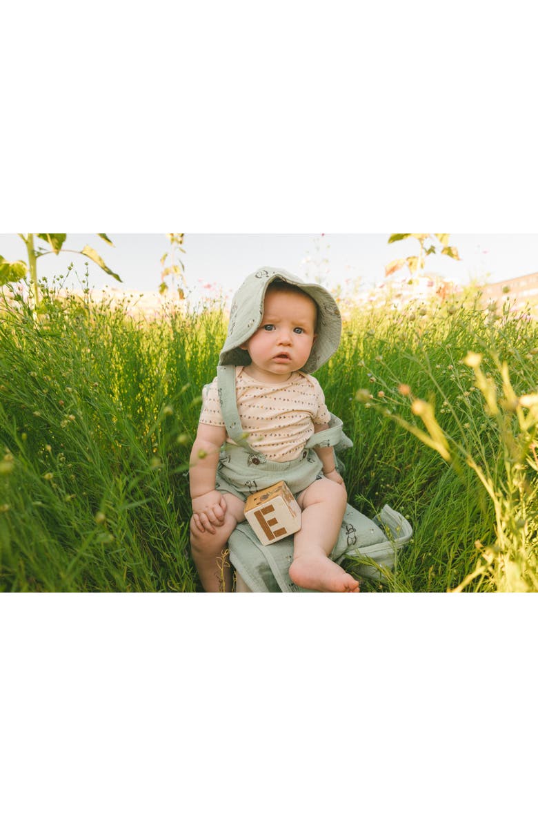 Deux par Deux Baby Boy's Printed Muslin Bucket Hat Sage Monkey, Alternate, color, Sage Monkey