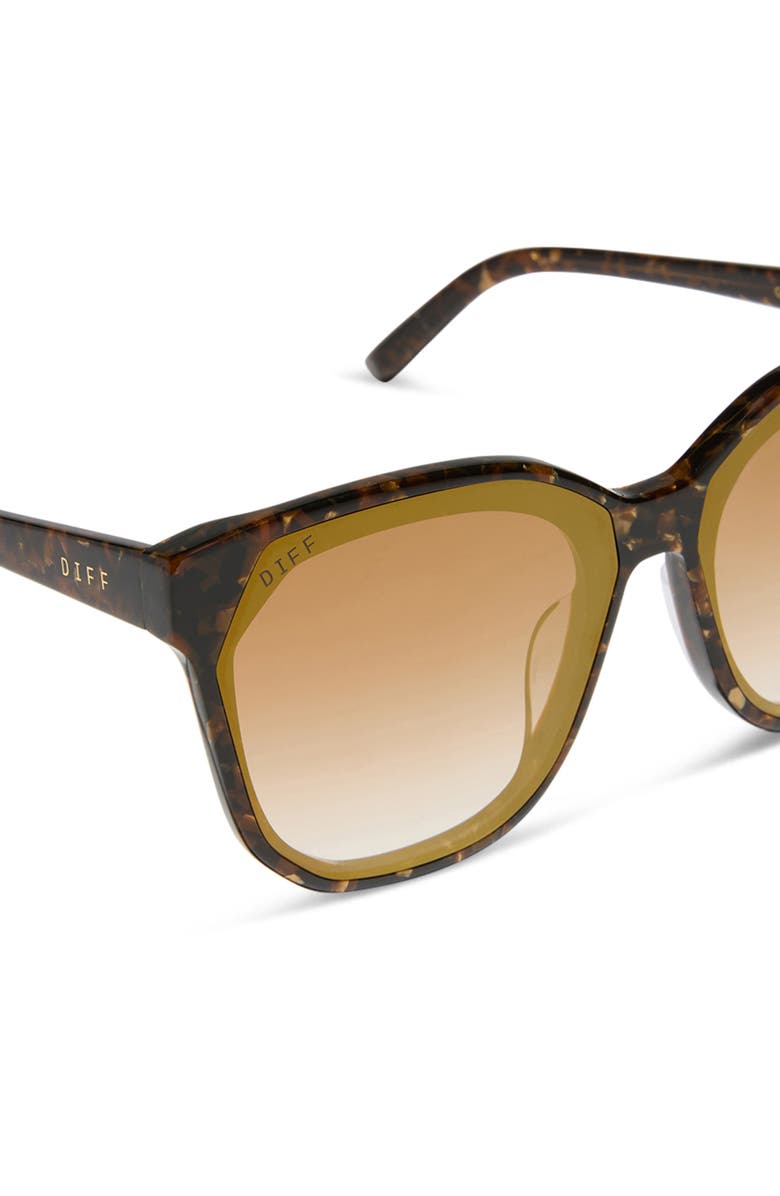 DIFF Gia 62mm Oversize Square Sunglasses, Alternate, color, Glitter Tortoise / Brown Gold