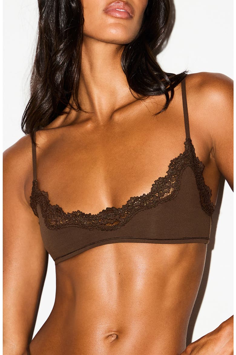 Fits Everybody Lace Scoop Bralette, Main, color, ESPRESSO