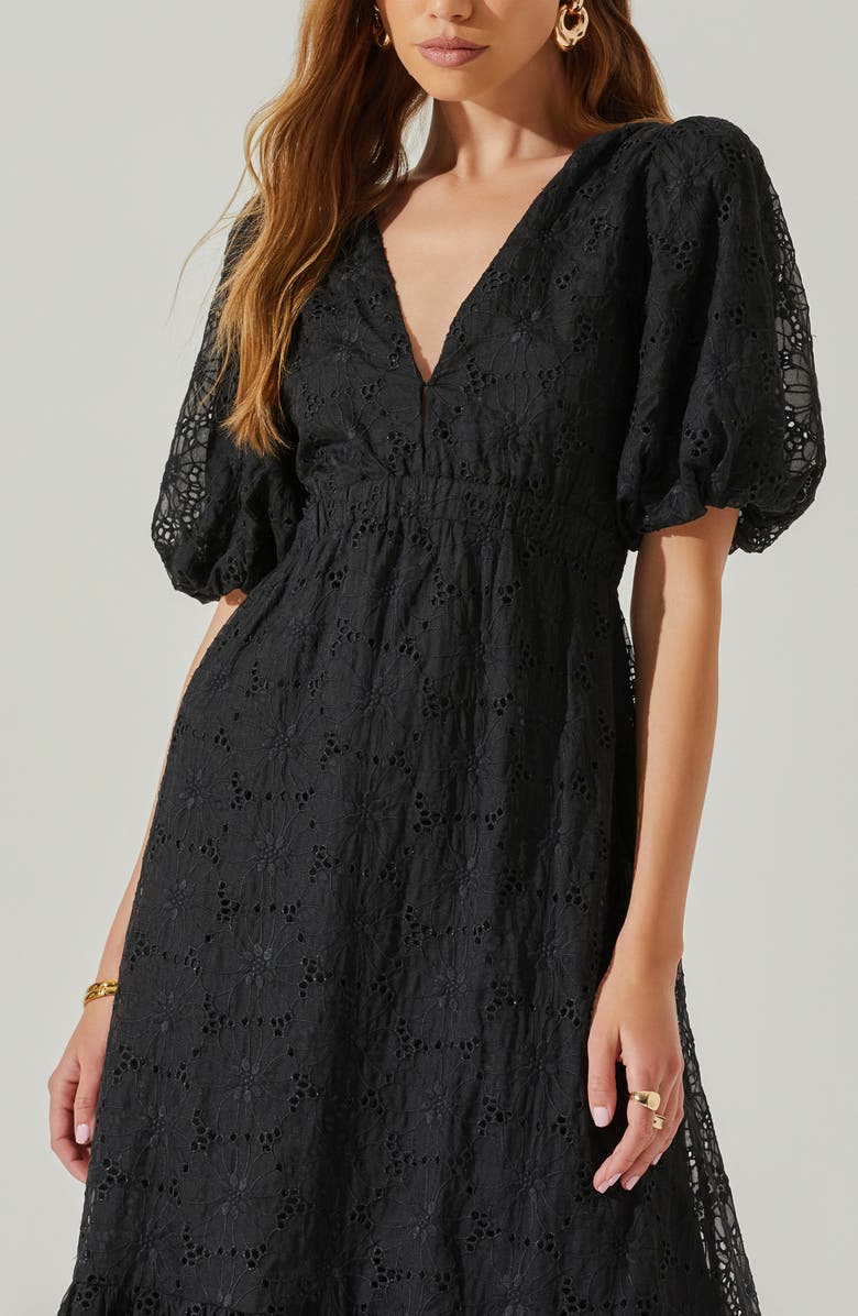 ASTR the Label Jaxine Eyelet Midi Dress, Alternate, color,