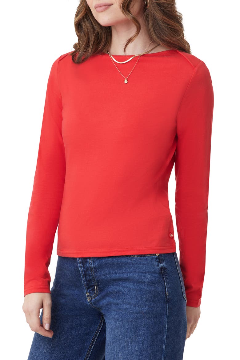 Boat Neck Knit Top, Alternate, color, POINTSETTA