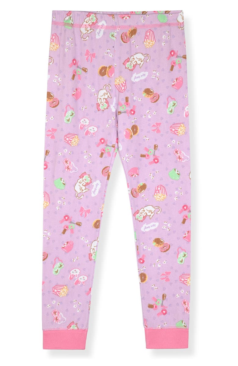 SLEEP ON IT Kids' Tight Fit Long Pajamas & Scrunchie Set, Alternate, color, Purple