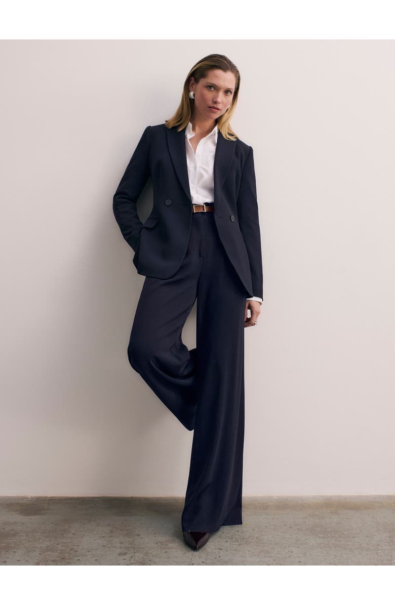 The Fold Lyon Clever Crepe Pants, Alternate, color, Navy