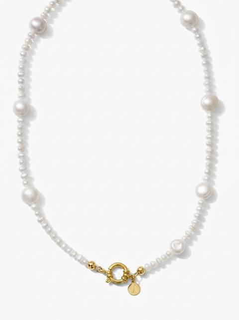 Kylie Gold & Pearl Statement Necklace