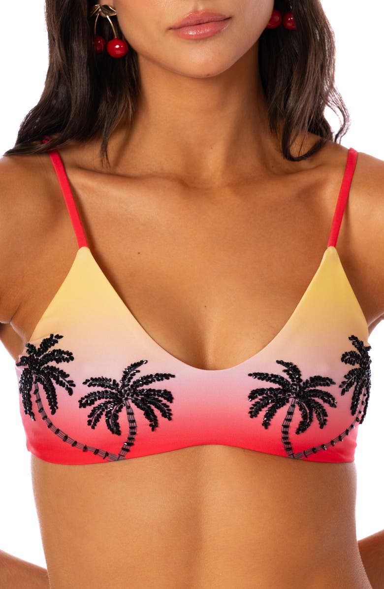 Maaji Cherry Palm Liberties Reversible Bikini Top, Alternate, color, Red Overflow