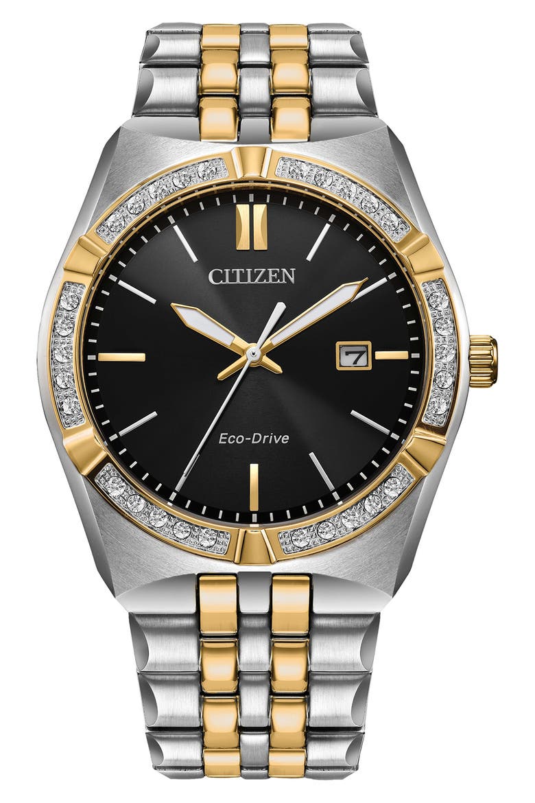 Corso Eco-Drive Diamond Two-Tone Bracelet Watch, 40mm, Main, color, TWO TONE