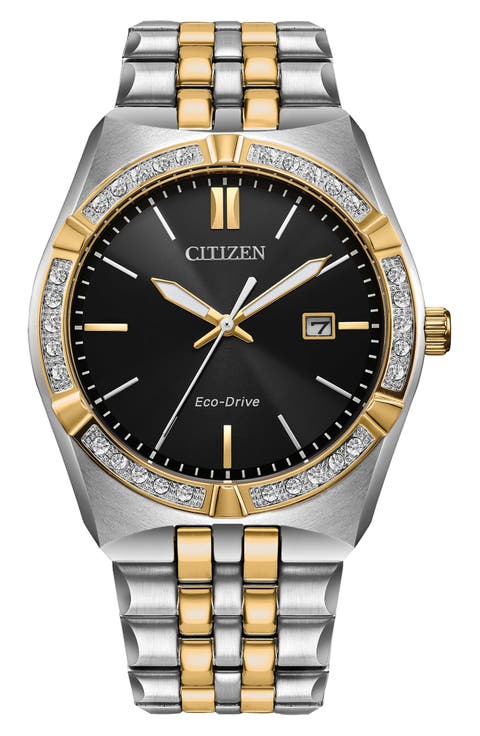 Corso Eco-Drive Diamond Two-Tone Bracelet Watch, 40mm