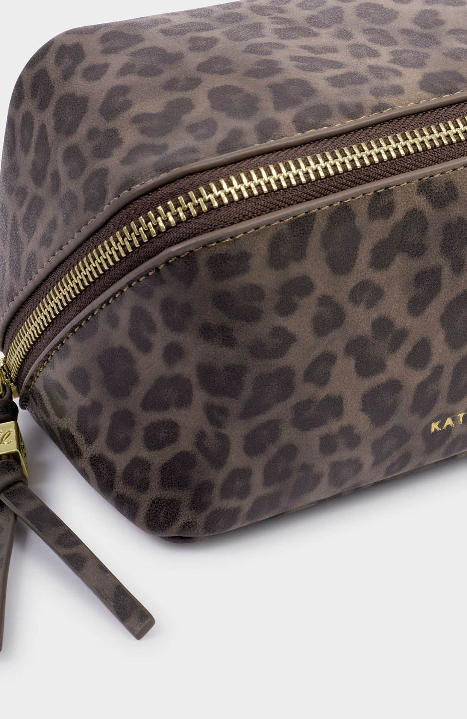 Fold-Out Mirror Make Up Bag, Alternate, color, Leopard