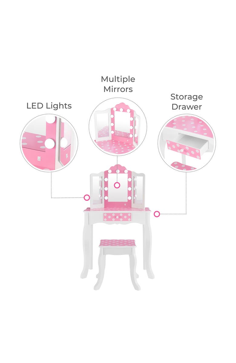 Teamson Kids Fantasy Fields Gisele Vanity Table & Stool Set, Alternate, color, Pink
