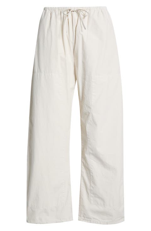 Kyoto Cotton Drawstring Utility Crop Pants