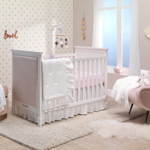 Lambs & Ivy Signature Cotton Voile Ruffled Crib Skirt In White