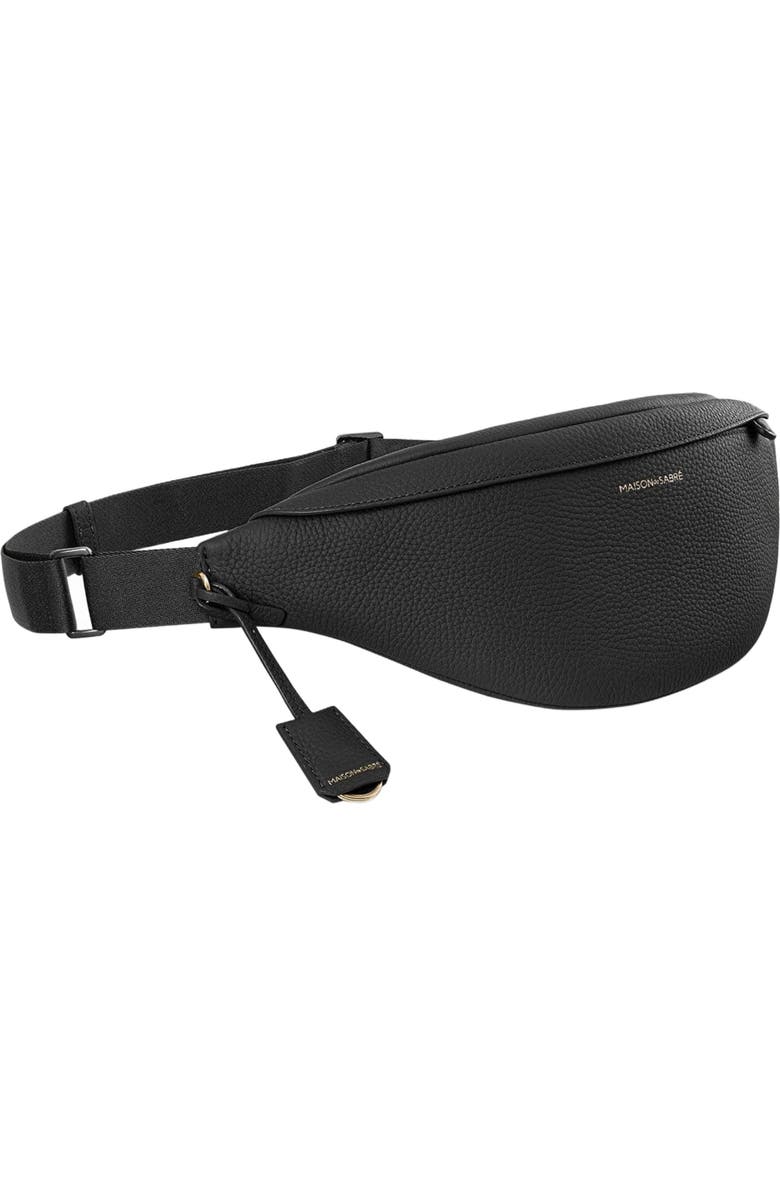 MAISON de SABRÉ Leather Sling Bag, Alternate, color, Black Caviar