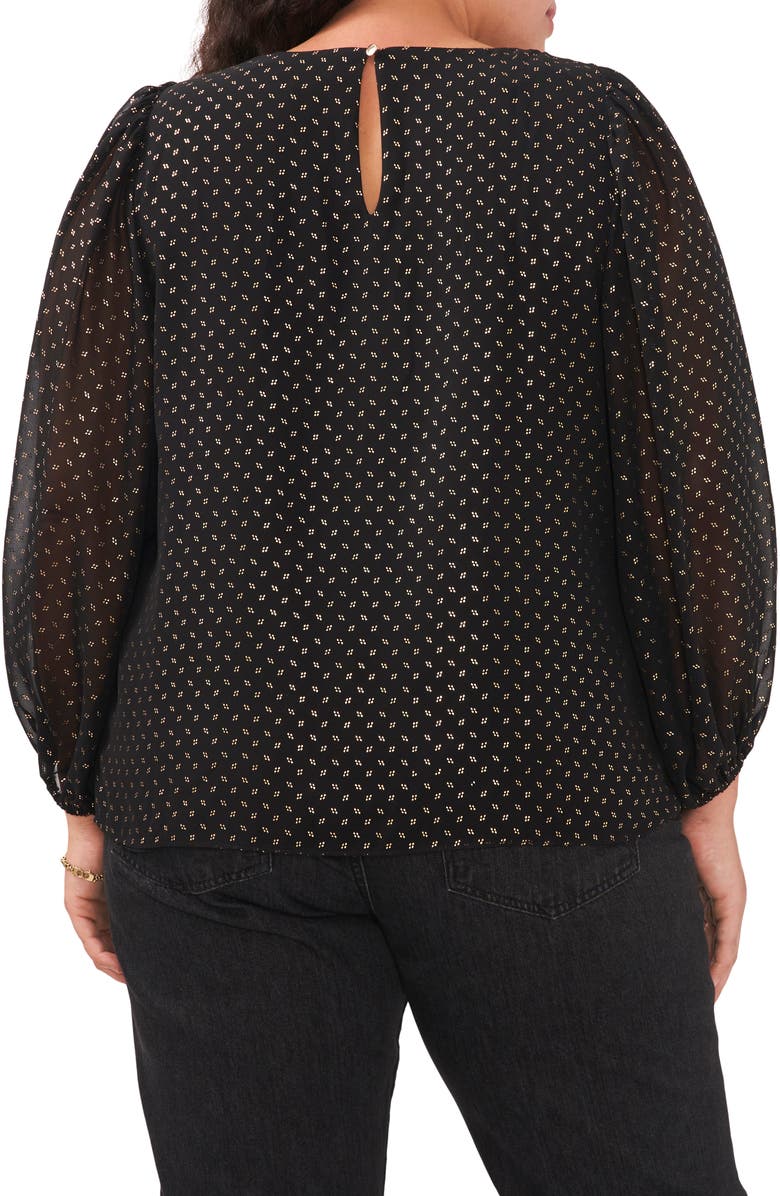Vince Camuto Dot Print Balloon Sleeve Blouse, Alternate, color,