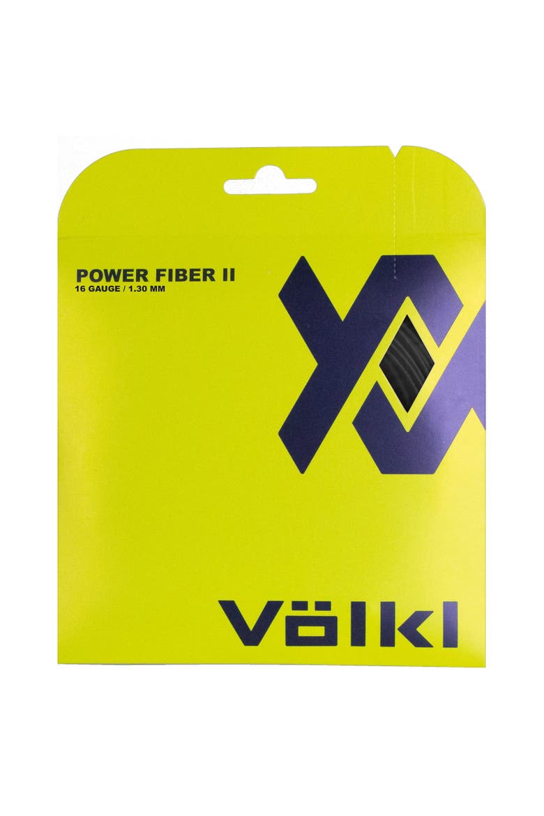 Power Fiber II Black 16g Tennis String, Main, color, Black