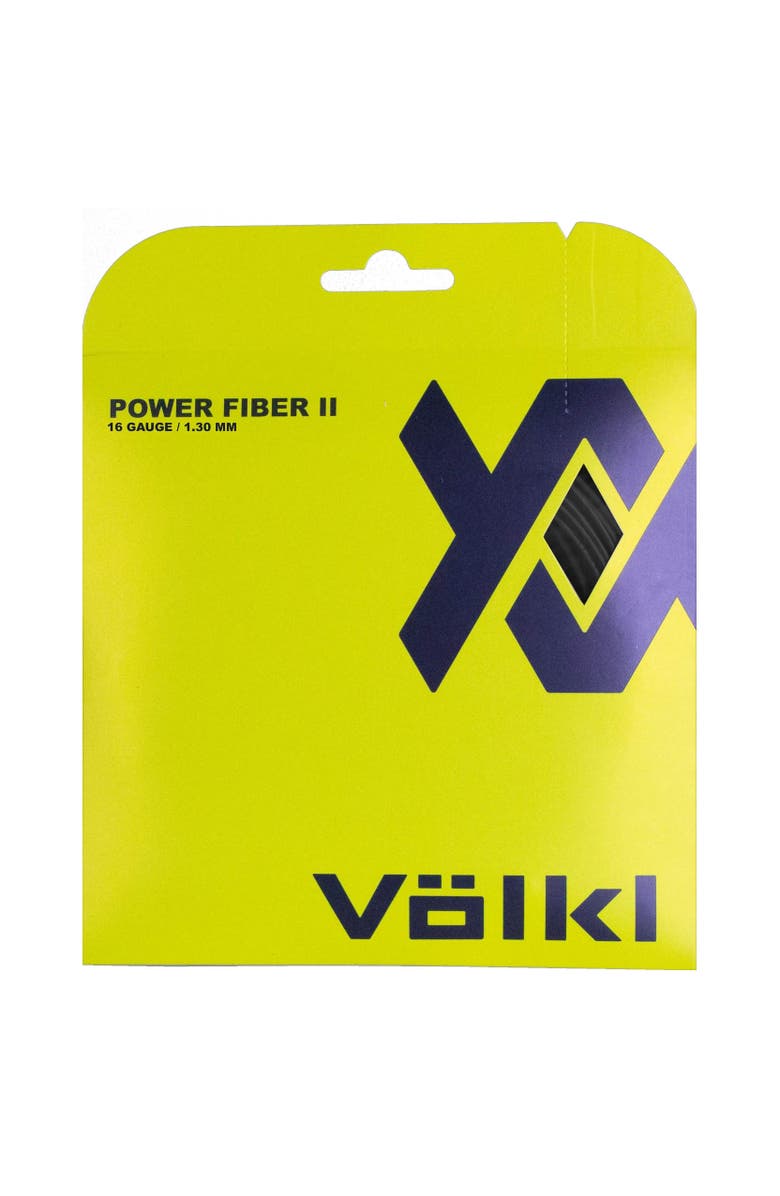 Volkl Power Fiber II Black 16g Tennis String, Main, color, Black